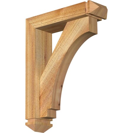 Imperial Arts And Crafts Rough Sawn Bracket W/ Offset Brace, Western Red Cedar, 4W X 14D X 18H